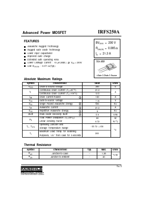 IRFS250A Datasheet PDF International Rectifier