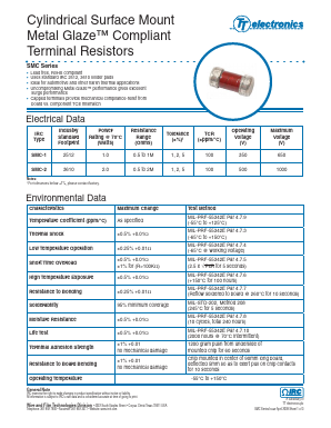 SMC1 Datasheet PDF IRC - a TT electronics Company.