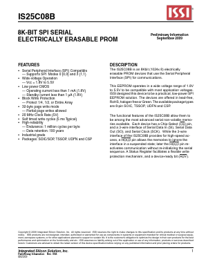 IS25C08B-2CLI-TR Datasheet PDF Integrated Silicon Solution