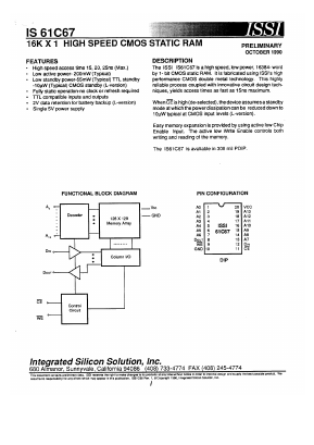 IS61 Datasheet PDF Integrated Silicon Solution