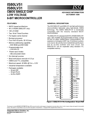 IS80LV51-40PLI Datasheet PDF Integrated Silicon Solution