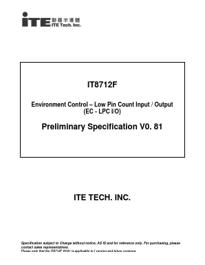 IT8712F Datasheet PDF ITE Tech. INC.