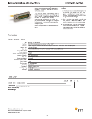 MDMH-21S Datasheet PDF ITT Cannon 