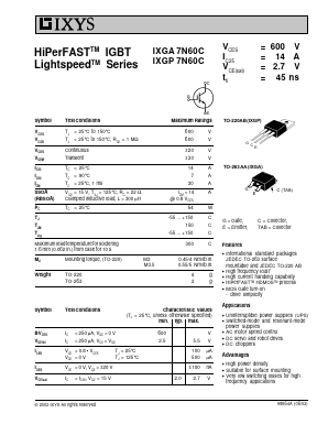 7N60C Datasheet PDF IXYS CORPORATION