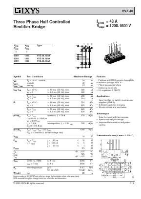 VVZ40-16IO1 Datasheet PDF IXYS CORPORATION