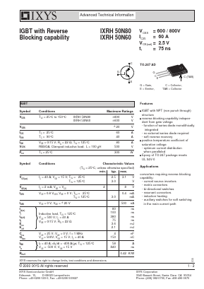 50N60 Datasheet PDF IXYS CORPORATION