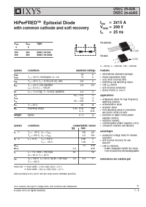 DSEC29-02AS Datasheet PDF IXYS CORPORATION