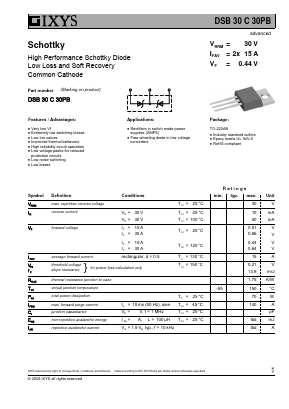 DSB30C30PB Datasheet PDF IXYS CORPORATION