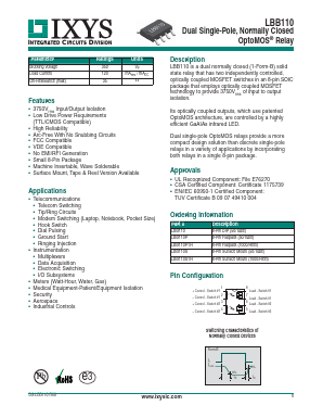 LBB110 Datasheet PDF IXYS CORPORATION