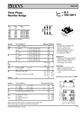 VUO35 Datasheet PDF IXYS CORPORATION