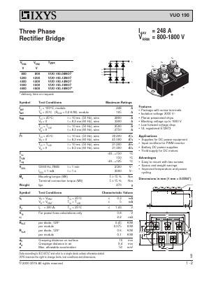 VUO190 Datasheet PDF IXYS CORPORATION