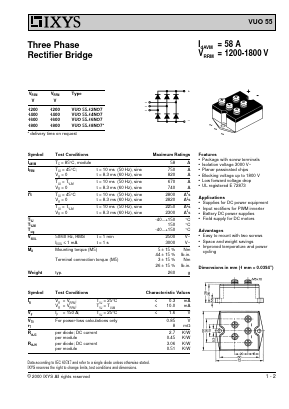 VUO55-12NO7 Datasheet PDF IXYS CORPORATION