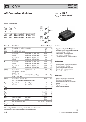 MLO110 Datasheet PDF IXYS CORPORATION