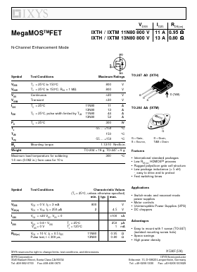 IXTH13N80 Datasheet PDF IXYS CORPORATION
