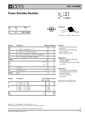 DSS16-0045B Datasheet PDF IXYS CORPORATION