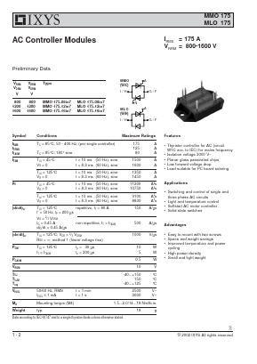 MLO175 Datasheet PDF IXYS CORPORATION