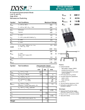 DE150-501N04A Datasheet PDF IXYS CORPORATION