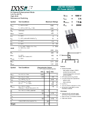 DE150-102N02A Datasheet PDF IXYS CORPORATION