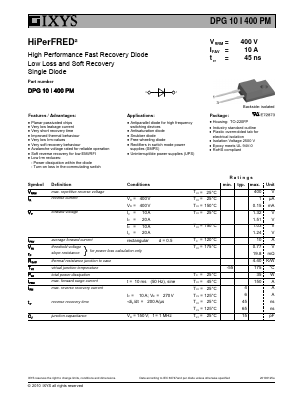 DPG10I400PM Datasheet PDF IXYS CORPORATION