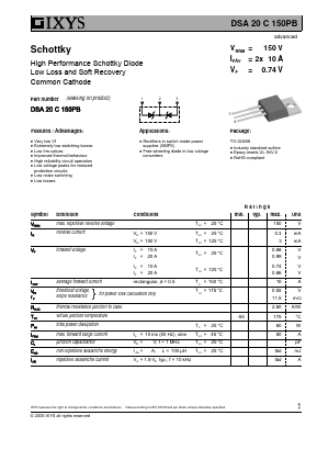 DSA20C150PB Datasheet PDF IXYS CORPORATION