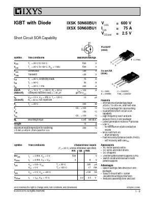 IXSK50N60BU1 Datasheet PDF IXYS CORPORATION