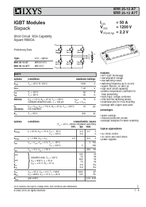 MWI25-12A7 Datasheet PDF IXYS CORPORATION