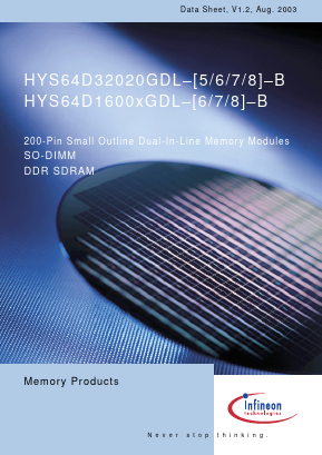 HYS64D16001GDL-7-B Datasheet PDF Infineon Technologies