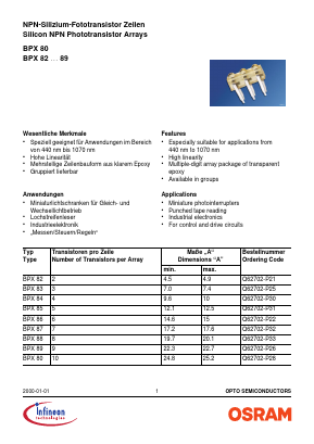 BPX82 Datasheet PDF Infineon Technologies