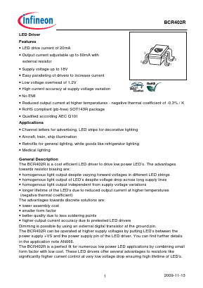 BCR402R Datasheet PDF Infineon Technologies