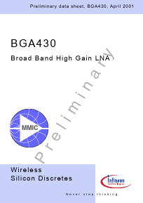 BGA430 Datasheet PDF Infineon Technologies