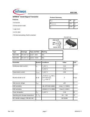 BSS138N Datasheet PDF Infineon Technologies