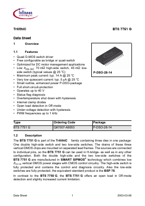 BTS7751G Datasheet PDF Infineon Technologies