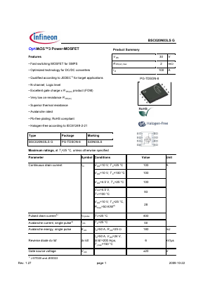 SBC020N03LSG Datasheet PDF Infineon Technologies