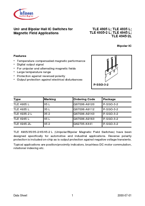 TLE4935-2L Datasheet PDF Infineon Technologies