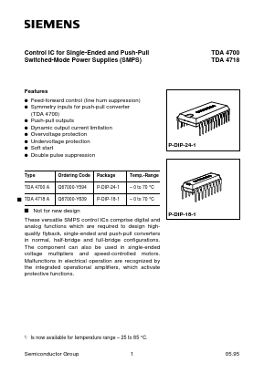 TDA4718A Datasheet PDF Infineon Technologies