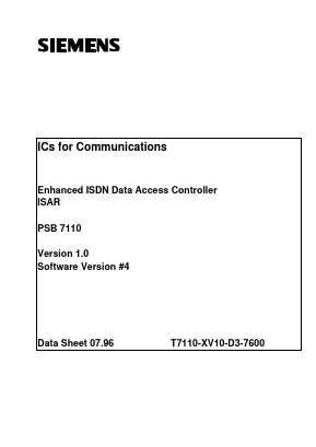 PSB7110 Datasheet PDF Infineon Technologies