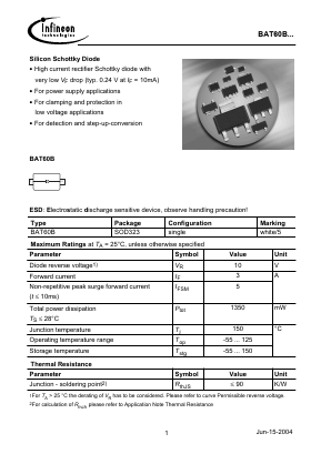 BAT60B Datasheet PDF Infineon Technologies