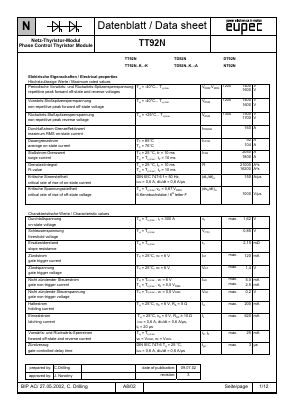 TD92N16KOF Datasheet PDF Infineon Technologies