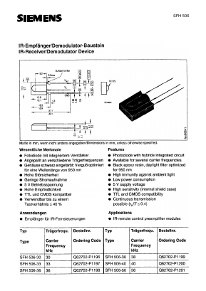 SFH506-36 Datasheet PDF Infineon Technologies