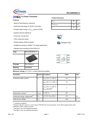 340N08NS Datasheet PDF Infineon Technologies