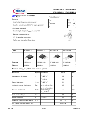 IPS10N03LA Datasheet PDF Infineon Technologies