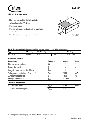 BAT60A Datasheet PDF Infineon Technologies