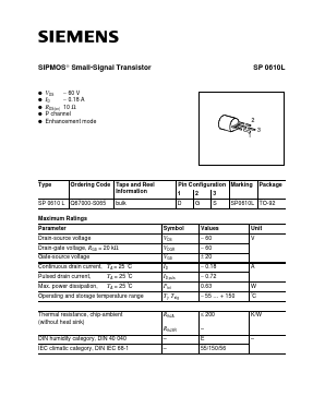 SP0610L Datasheet PDF Infineon Technologies