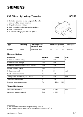 BFN23 Datasheet PDF Infineon Technologies