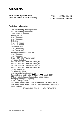 HYB3165165T-60 Datasheet PDF Infineon Technologies