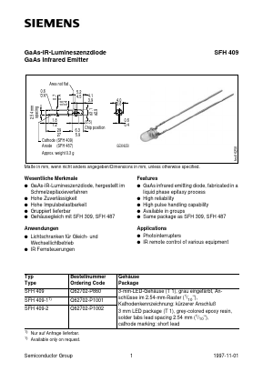 SFH409-1 Datasheet PDF Infineon Technologies