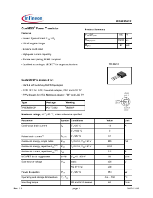 IPI50R250CP Datasheet PDF Infineon Technologies