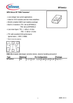 BFS469L6 Datasheet PDF Infineon Technologies