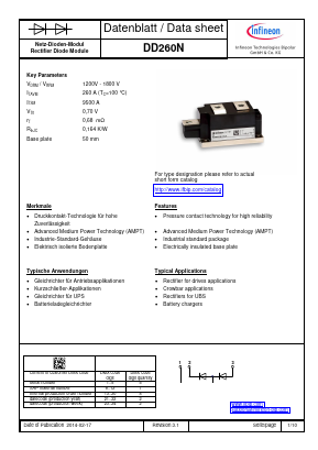 DD260N Datasheet PDF Infineon Technologies