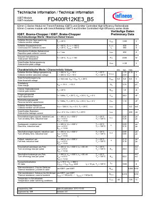 FD400R12KE3_B5 Datasheet PDF Infineon Technologies